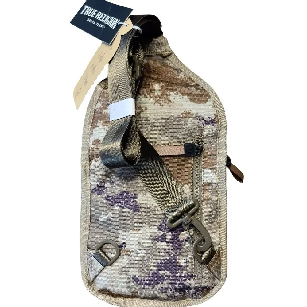 True Religion Camo Crossbody Sling Bag Chest Pack NWT Adjustable Strap
